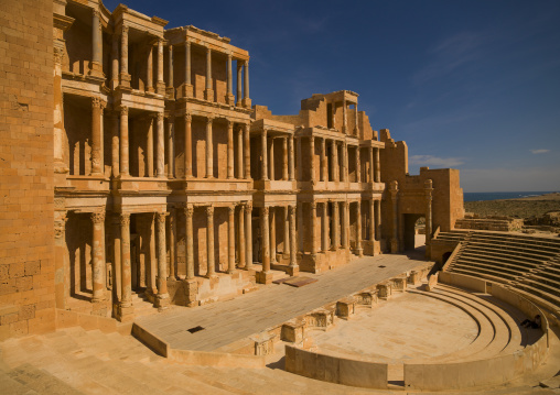 Theatre in ancient roman city, Tripolitania, Sabratha, Libya