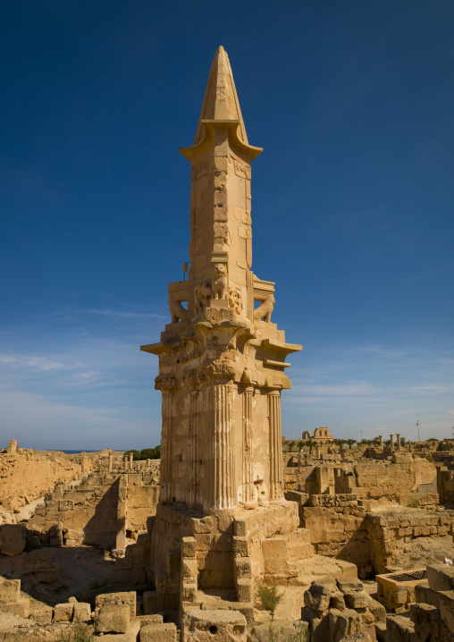 The mausoleum of bes, Tripolitania, Sabratha, Libya