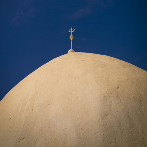 Old white mosque dome made of mud brick, Tripolitania, Ghadames, Libya