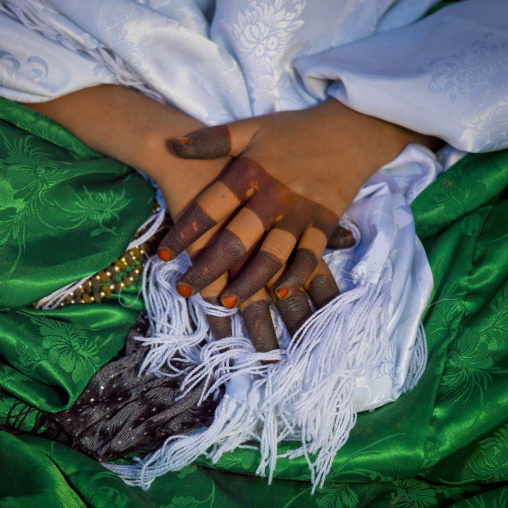 Tuareg woman hands with henna, Tripolitania, Ghadames, Libya