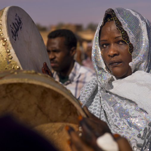 Tuareg women dancing and singing, Tripolitania, Ghadames, Libya
