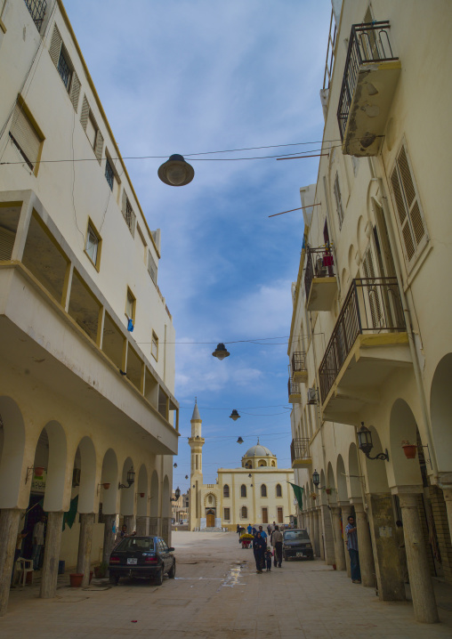 Italian buildings in omar al mukhtar street, Cyrenaica, Benghazi, Libya