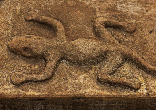 Lizard design on a coffin in a bru minority village, Katou, Laos
