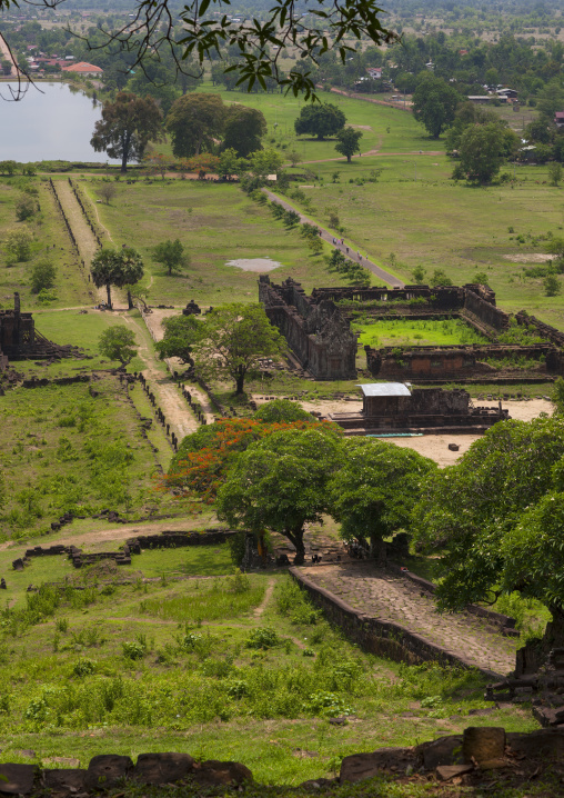 Overview of middle level of wat phu, Champasak, Laos