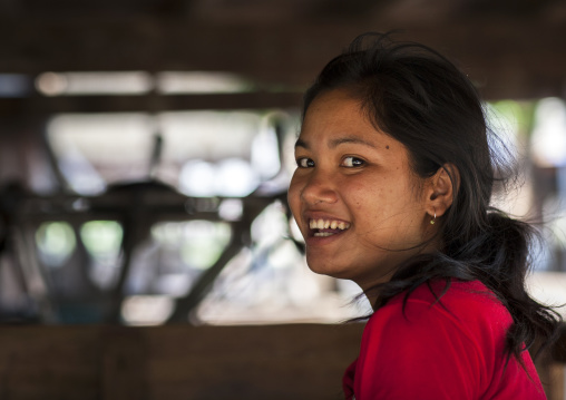 Smiling bru minority woman, Phonsaad, Laos