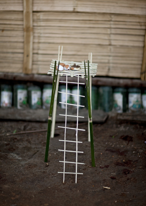 Ladder for offerings in akha tribe, Muang sing, Laos