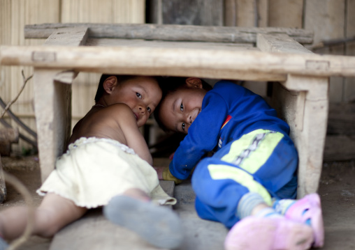 Akha minority kids, Muang sing, Laos
