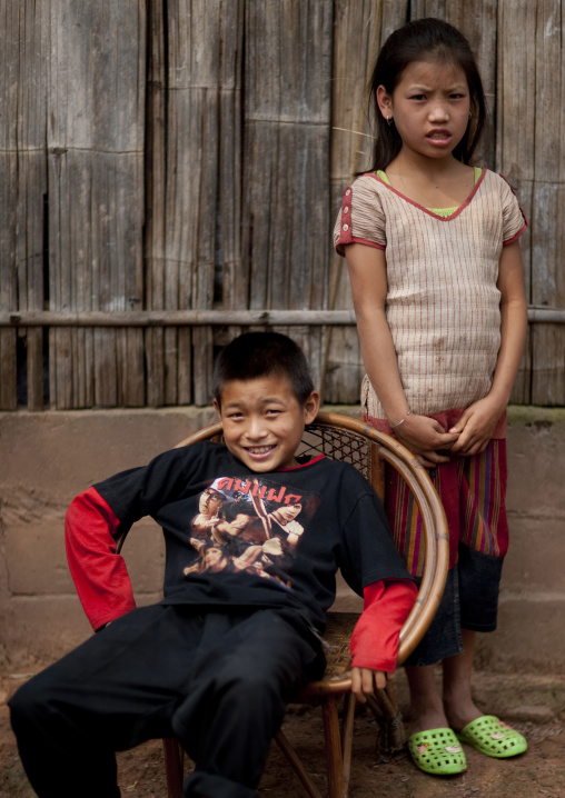 Yao minority kids, Ban xay leck, Laos