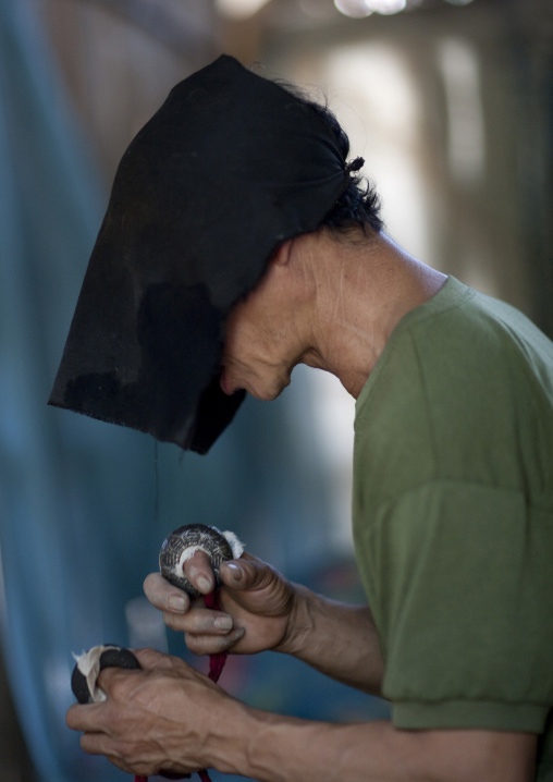 Hmong shaman during a ceremony, Muang sing, Laos