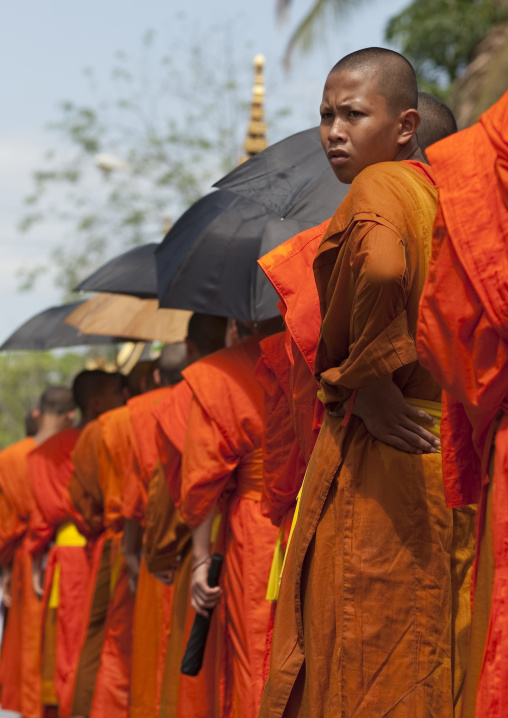 Monks during pii mai lao new year celebration, Luang prabang, Laos