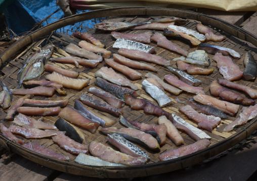 Dried fish in a market, Vientiane, Laos