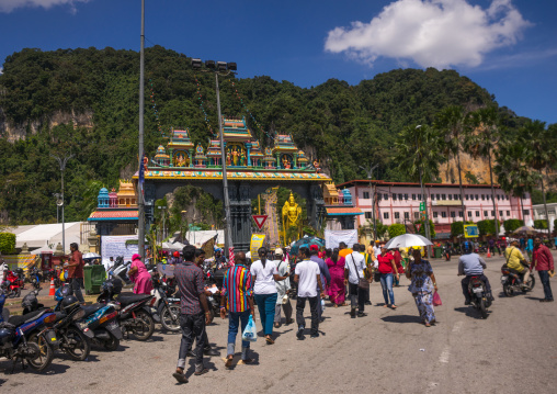 Hindu Devotees In Annual Thaipusam Religious Festival In Batu Caves, Southeast Asia, Kuala Lumpur, Malaysia
