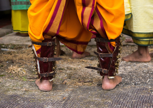 Hindu Devotee Feet With Bondage In Annual Thaipusam Religious Festival In Batu Caves, Southeast Asia, Kuala Lumpur, Malaysia