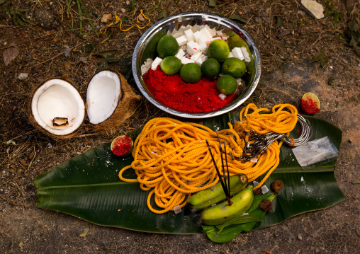 Hindu Offerings In Annual Thaipusam Religious Festival In Batu Caves, Southeast Asia, Kuala Lumpur, Malaysia