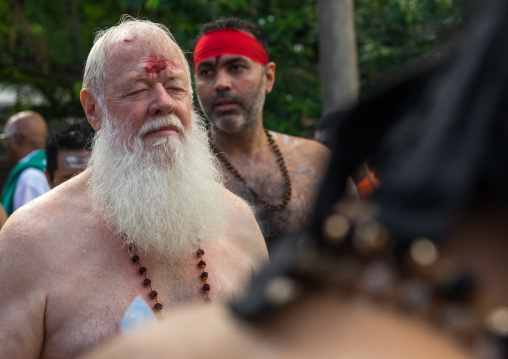 Carl, An Australian Hindu Devotee In Annual Thaipusam Religious Festival In Batu Caves, Southeast Asia, Kuala Lumpur, Malaysia