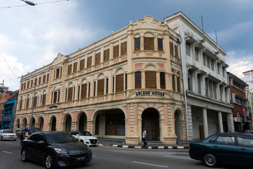 Old Colonial Building In The Unesco World Heritage Zone, Perak State, Ipoh, Malaysia