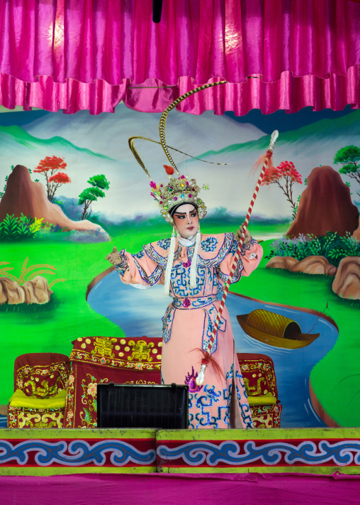Chinese Opera Actor At Goddess Of Mercy Temple, Penang Island, George Town, Malaysia