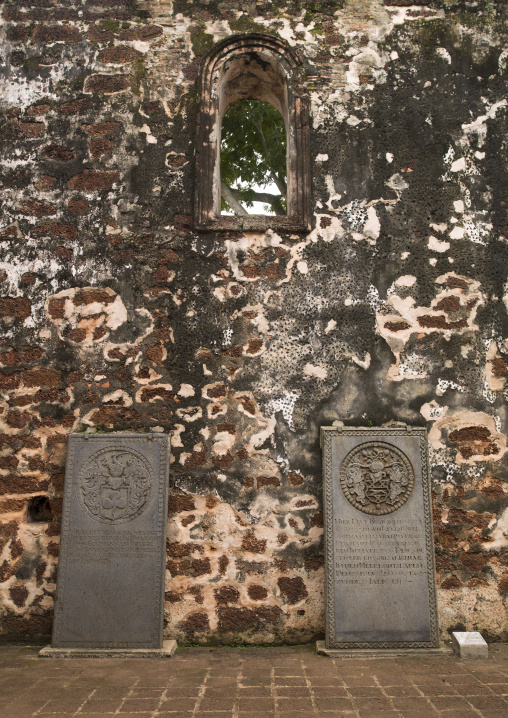 Gravestones In The Ruins Of St Paul Church, Malacca, Malaysia