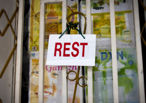 Rest Sign On A Shop, George Town, Penang, Malaysia