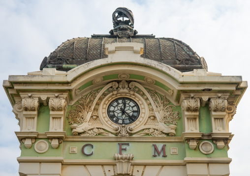 Architectural Detail Of Central Train Station Tower, Maputo, Maputo City, Mozambique