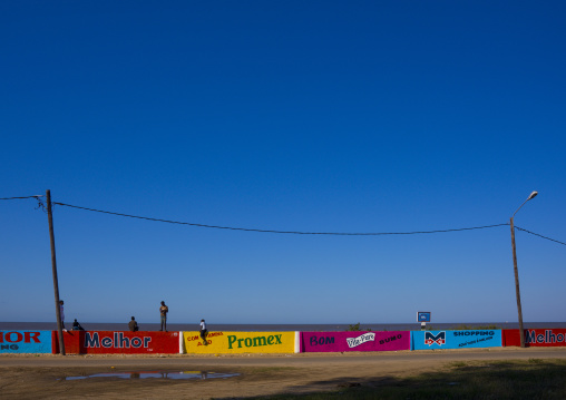 Advertising Signs On The Beach Front, Beira, Sofala Province, Mozambique