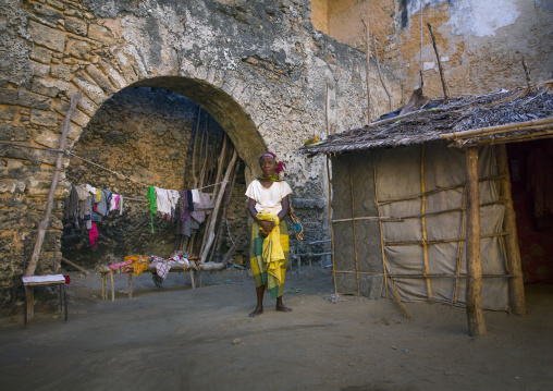 People Living Inside An Old Portuguese Colonial Building, Ilha de Mocambique, Nampula Province, Mozambique