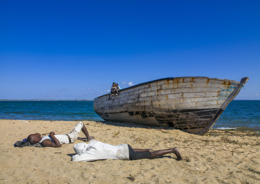 Men Sleeping On The Beach, Ilha de Mocambique, Nampula Province, Mozambique