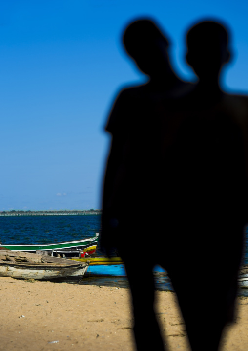 Kids Silhouettes On The Beach, Ilha de Mocambique, Nampula Province, Mozambique