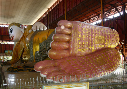 The Giant Reclining Buddha In Chaukhtatgyi Paya Rangoon, Myanmar