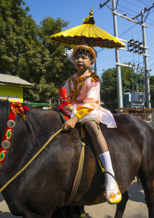 Child During A Novitiation Parade, Bagan,  Myanmar