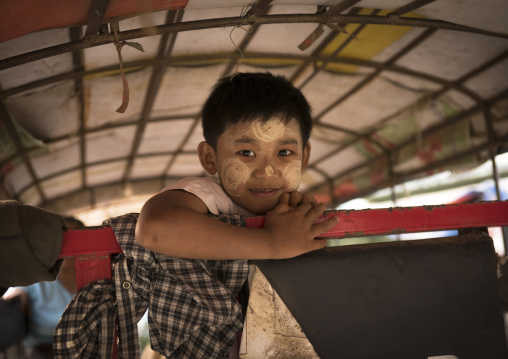 Child In A Rickshaw, Thandwe, Myanmar