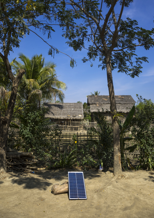 Solar Panels In A Village, Mrauk U, Myanmar