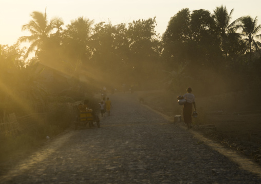 Dusty Road In The Sunset, Mrauk U, Myanmar