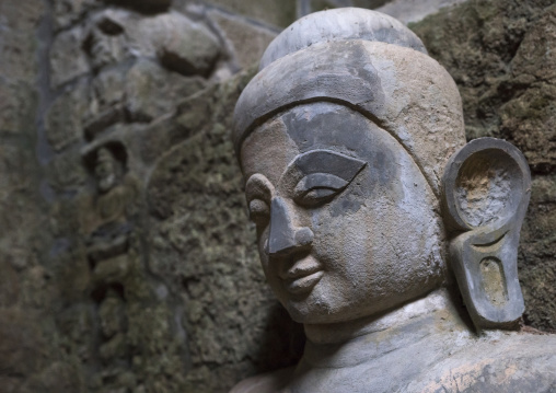 Buddha Head In Kothaung Temple, Mrauk U, Myanmar