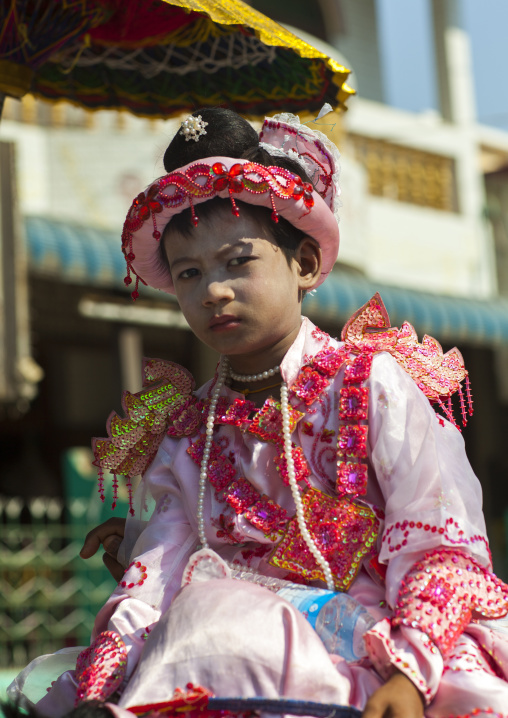 Child During A Novitiation Parade, Bagan,  Myanmar