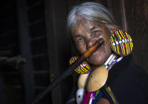 Yun Eian From Magan Tribe Playing Nose Flute, Mindat, Myanmar