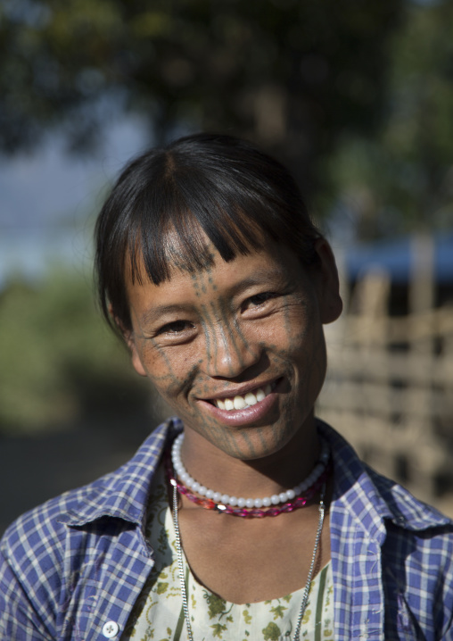Tribal Chin Woman From Muun Tribe With Tattoo On The Face, Mindat, Myanmar