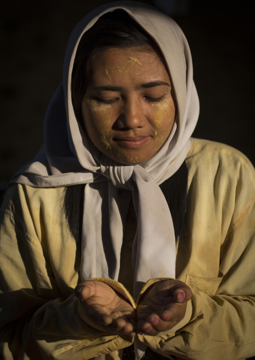 Rohingya Woman Praying, Thandwe, Myanmar