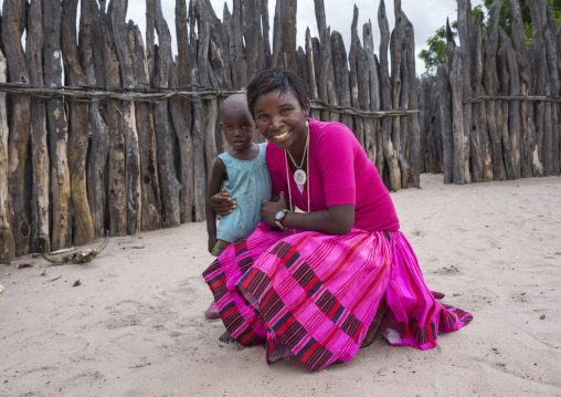 Ovambo Woman With A Child, Ongula, Namibia