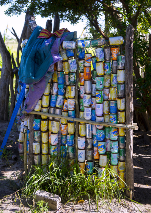 Shower Curtain Made With Cans, Ondangwa, Namibia