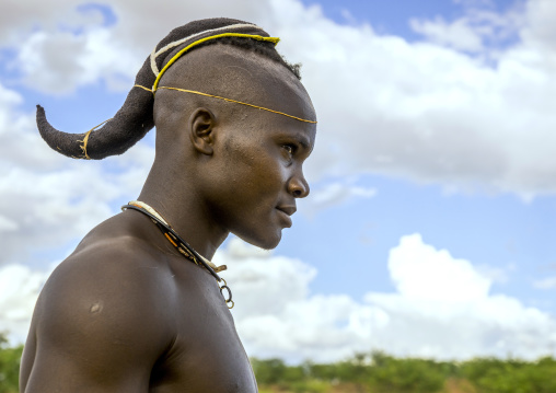 Single Himba Man With One Plait, Epupa, Namibia