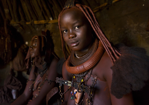 Himba Women Inside Their Hut, Epupa, Namibia