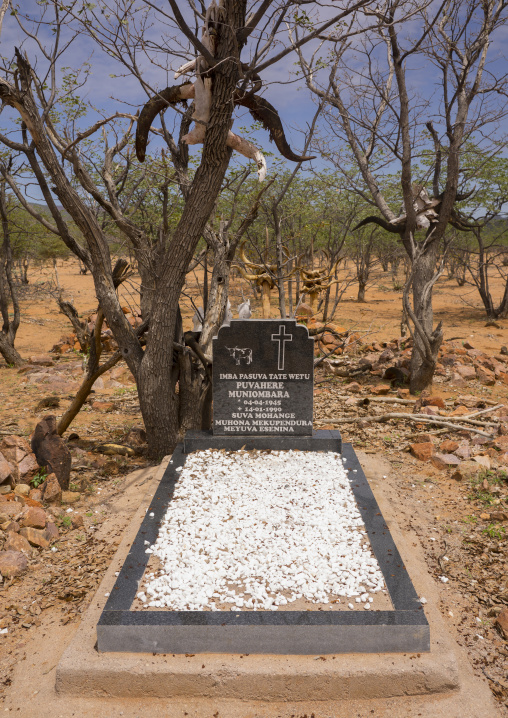 Himba Graves With Cow Horns, Epupa, Namibia