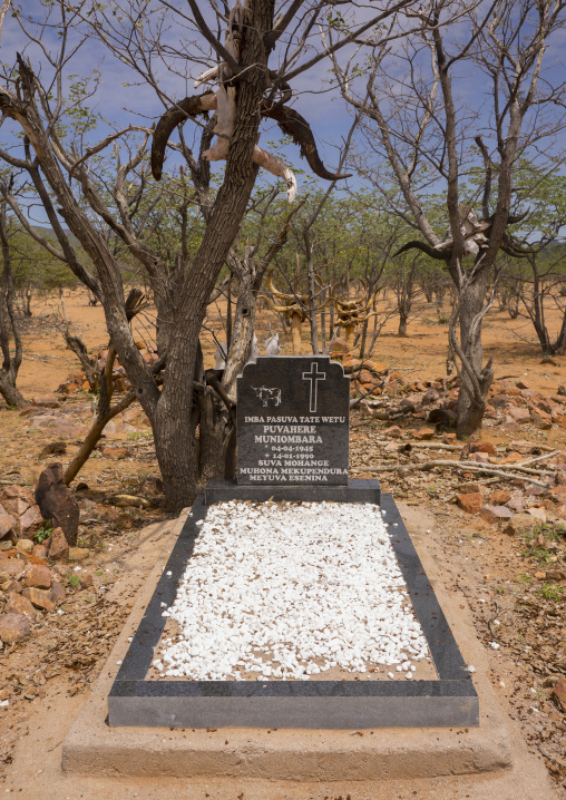 Himba Graves With Cow Horns, Epupa, Namibia