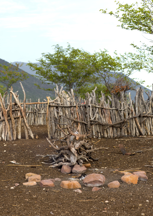 Fire In A Traditional Himba Village, Epupa, Namibia