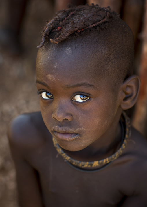 Himba Child Boy With Big Eyes, Epupa, Namibia
