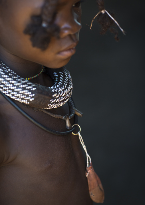 Young Himba Girl With Ethnic Hairstyle, Epupa, Namibia