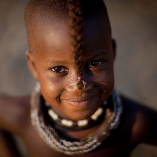 Himba Twin Girl Called Kaveunanga, Okapale Area, Namibia