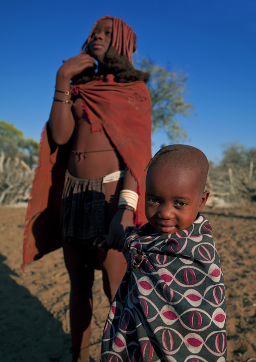 Kid And Teenager From The Himba Tribe, Namibia