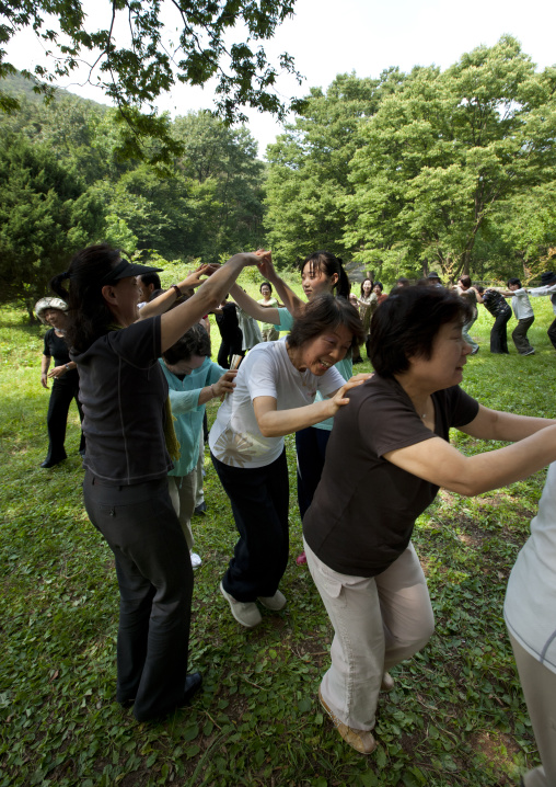 Japanese people originated from North Korea having fun in a park, North Hwanghae Province, Sariwon, North Korea